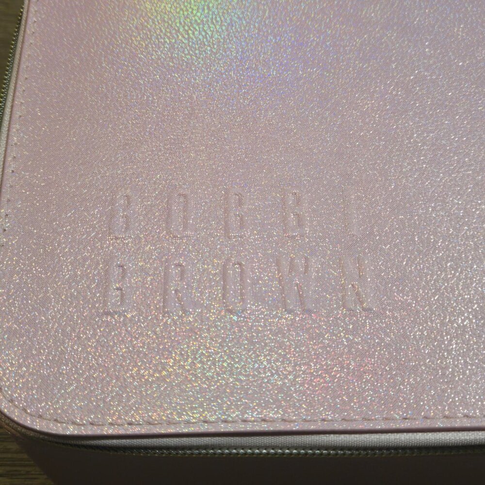 Bobbi Brown Makeup Beauty Case With Mirror & Handle Shimmery Pink Zip Closure - Picture 2 of 7